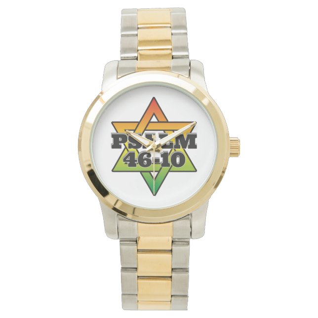 Psalm 46-10 - Överdimensionerat tvåtonsur Armbandsur (Framsida)