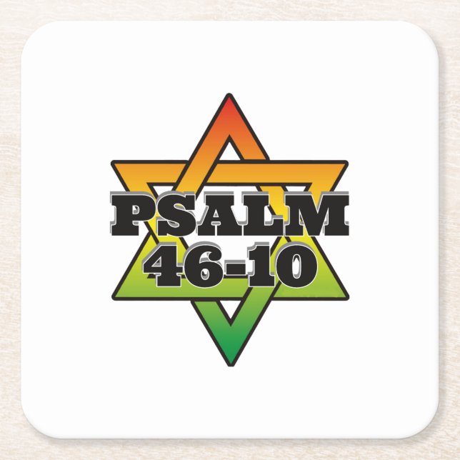 Psalm 46-10 - Papper Underlägg på kvadrat (Framsidan)