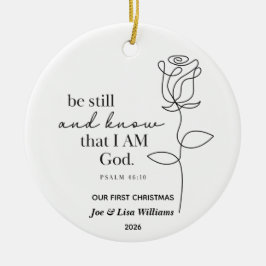 Psalm 46:10 Personlig julgransprydnad Keramik