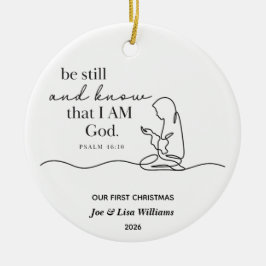 Psalm 46:10 Personlig julgransprydnad Keramik