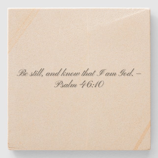Psalm 46:10, presentundersats av sten stenunderlägg (Framsidan)