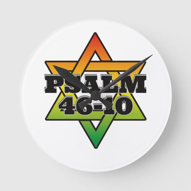 Psalm 46-10 - Rund väggklocka (Framsida)