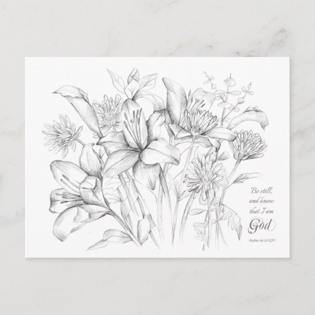 Psalm 46:10 Skriftkort för bön Var stilla  Vykort (Framsida)