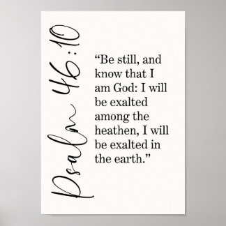 Psalm 46:10 Typografi Väggkonst Tryck