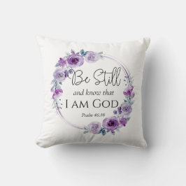 Psalm 46:10 Var stilla och känn bibelns Blommigt f Kudde