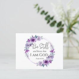 Psalm 46:10 Var stilla och känn bibelns Blommigt f Vykort