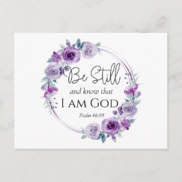 Psalm 46:10 Var stilla och känn bibelns Blommigt f Vykort
