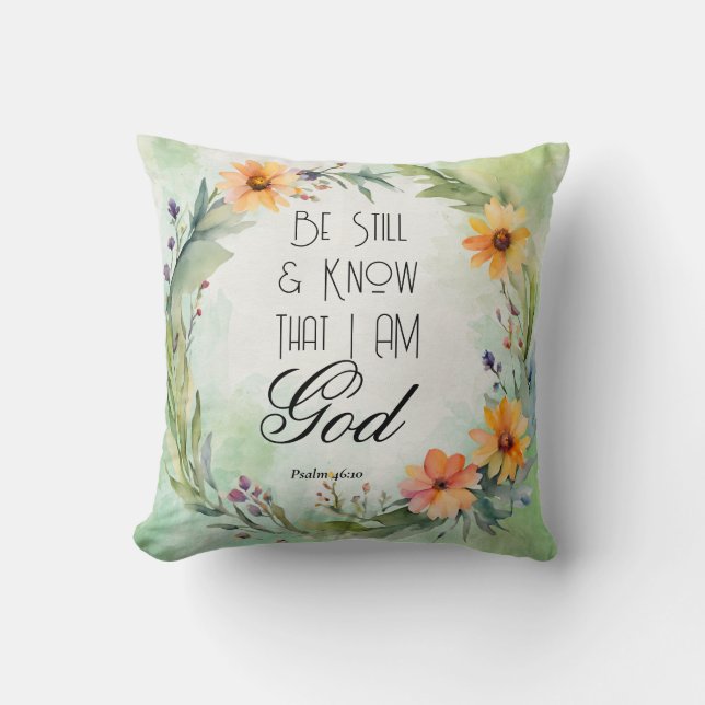 Psalm 46:10 Var stilla och känn Kudde (Framsida)