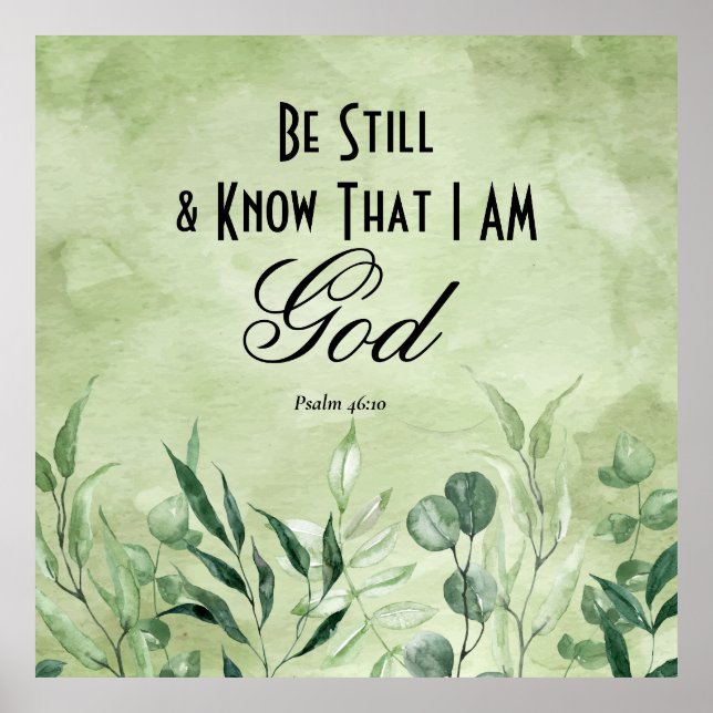 Psalm 46:10 Var stilla och känn Poster (Framsidan)