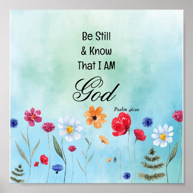 Psalm 46:10 Var stilla och känn Poster (Framsidan)