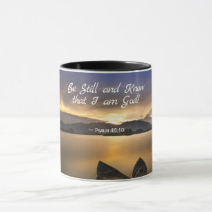 Psalm 46:10 Var stilla och vet att jag är Gud Bibl Mugg
