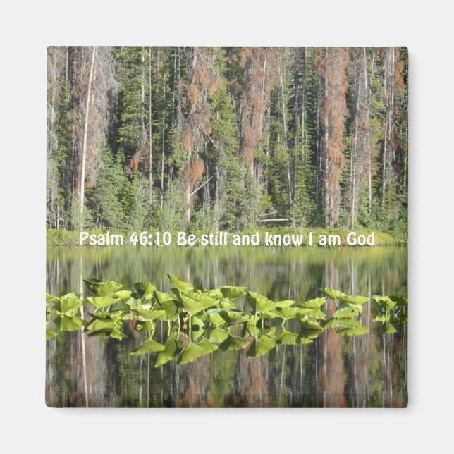Psalm 46:10 Var stilla och vet att jag är Gud, fre Magnet (Framsidan)