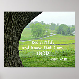 Psalm 46:10 Var stilla och vet att jag är Gud. Poster