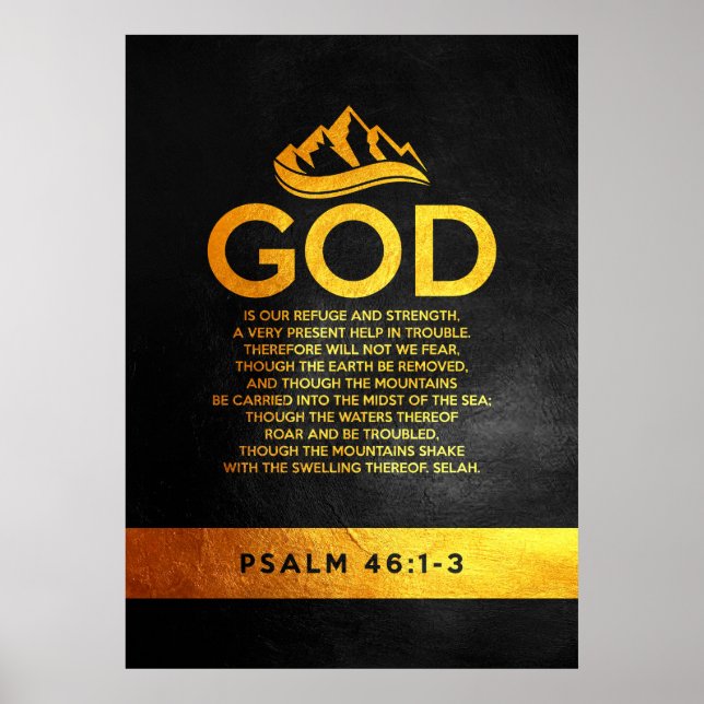 Psalm 46:1-3 Bibelverse Poster (Framsidan)