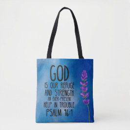 Psalm 46:1 Bible Verse Tote Bag Tygkasse