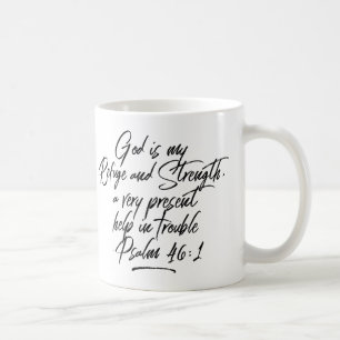 Psalm 46:1 Gud är min frid och styrka Mugg