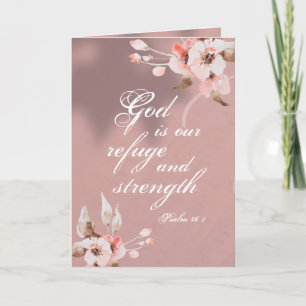 Psalm 46:1 Gud är vår Bibel om frid och styrka. Kort