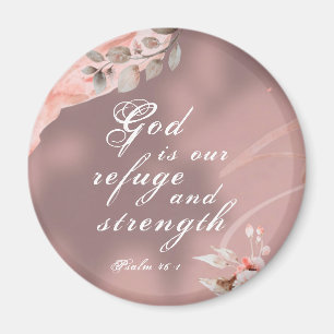 Psalm 46:1 Gud är vår frid och styrka Magnet