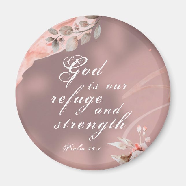 Psalm 46:1 Gud är vår frid och styrka Magnet (Framsidan)
