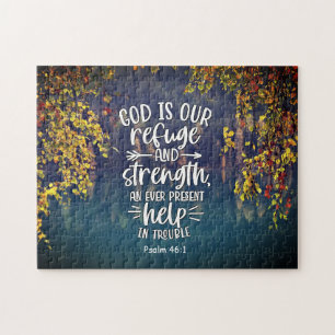 Psalm 46:1 Gud är vår frid och styrka Pussel
