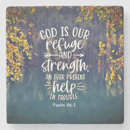 Psalm 46:1 Gud är vår frid och styrka Stenunderlägg