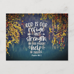 Psalm 46:1 Gud är vår frid och styrka Vykort