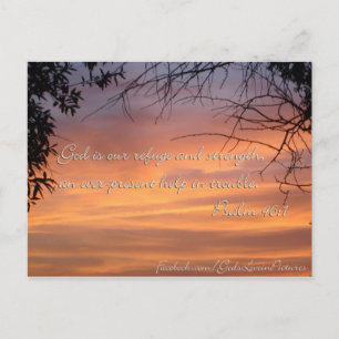 Psalm 46:1 Gud är vår tillflykt och styrka.. Vykort