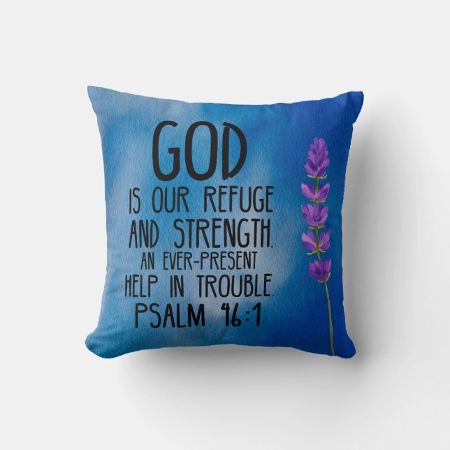 Psalm 46:1 Kristet bibelvers konst Kudde (Framsida)