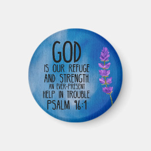 Psalm 46:1 Kristet bibelvers konst Magnet