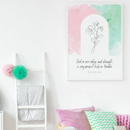 Psalm 46:1 Poster med förvrängda vajerkonster