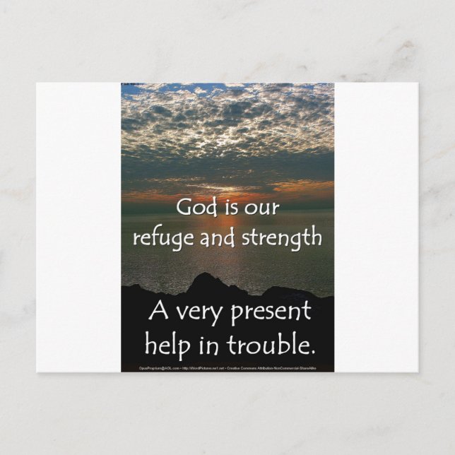 Psalm 46:1 - Vackerlig soluppgång över Sjö Michiga Vykort (Framsida)