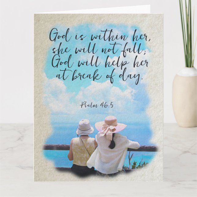 Psalm 46:4 Akvarell Kristna Mors Dag Tack Kort (Framsida)