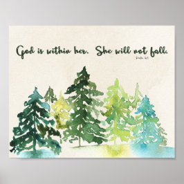 Psalm 46:5 Bible Verse wall Art Poster