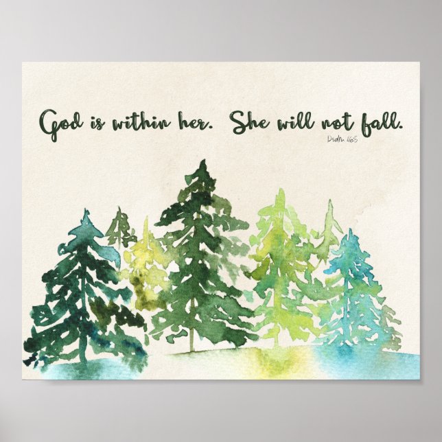 Psalm 46:5 Bible Verse wall Art Poster (Framsidan)