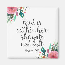 Psalm 46:5 Gud är i henne, tjejen Bible Scripture Magnet