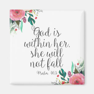 Psalm 46:5 Gud är i henne, tjejen Bible Scripture Magnet