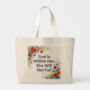 Psalm 46:5 Gud är inom henne DESIGN Jumbo Tygkasse
