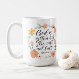 Psalm 46:5 Gud är inom henne kommer hon inte falla Kaffemugg