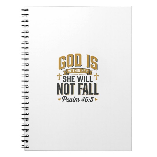 Psalm 46_5 kristen typografi vektor anteckningsbok (Framsidan)
