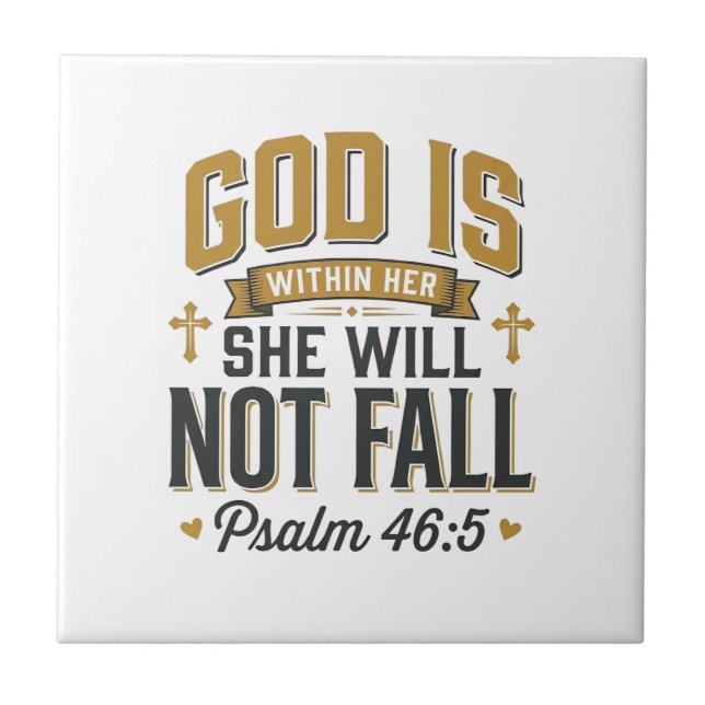 Psalm 46_5 kristen typografi vektor kakelplatta (Framsidan)