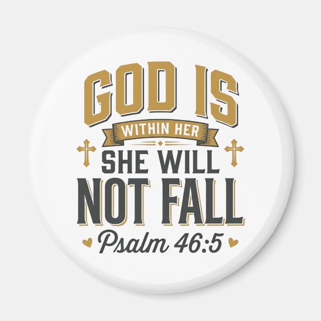 Psalm 46_5 kristen typografi vektor magnet (Framsidan)