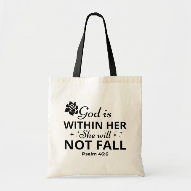 Psalm 46:6 Mors dag Bible Verse Tote Bag Tygkasse (Framsidan)