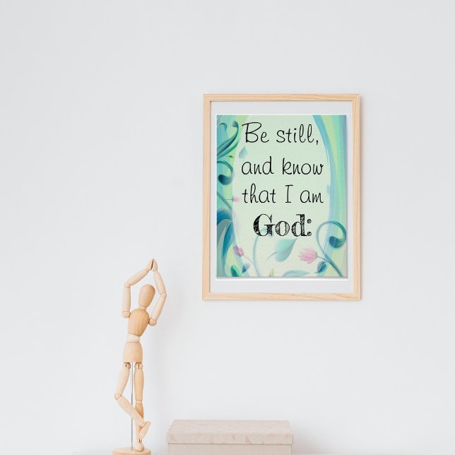 Psalm 46 Var Stilla Och Känn Rosa Blommig  Poster (Skapare uppladdad)