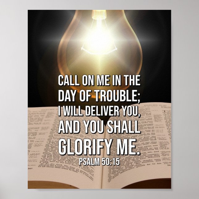 Psalm 50:15 Bibelverse Poster (Framsidan)