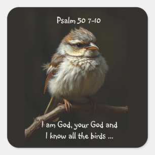 Psalm 50 för inspirationsbibel skriptcitat fyrkantigt klistermärke