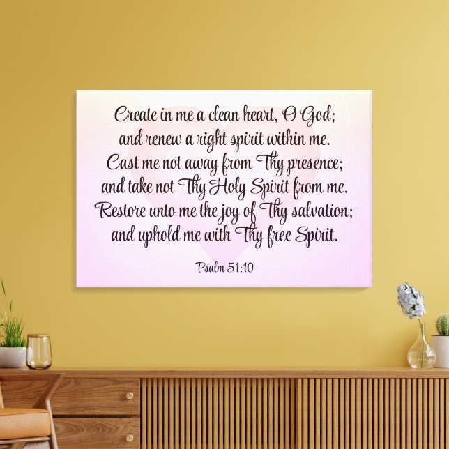Psalm 51:10-12 canvastryck (Insitu (Vardagsrum))