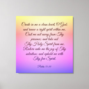 Psalm 51:10-12 Kanvastryck