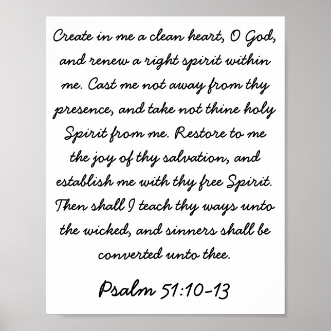 Psalm 51:10-13 poster (Framsidan)