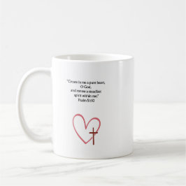 Psalm 51:10 Christian Bible Verse Mug | Faith Gift Kaffemugg