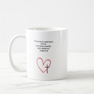 Psalm 51:10 Christian Bible Verse Mug | Faith Gift Kaffemugg